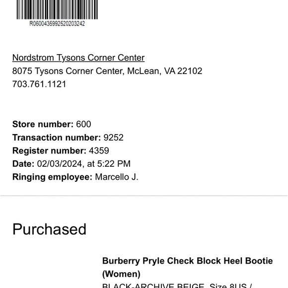 Authentic Burberry Black and Cream Check Ankle Booties - Picture 6 of 7